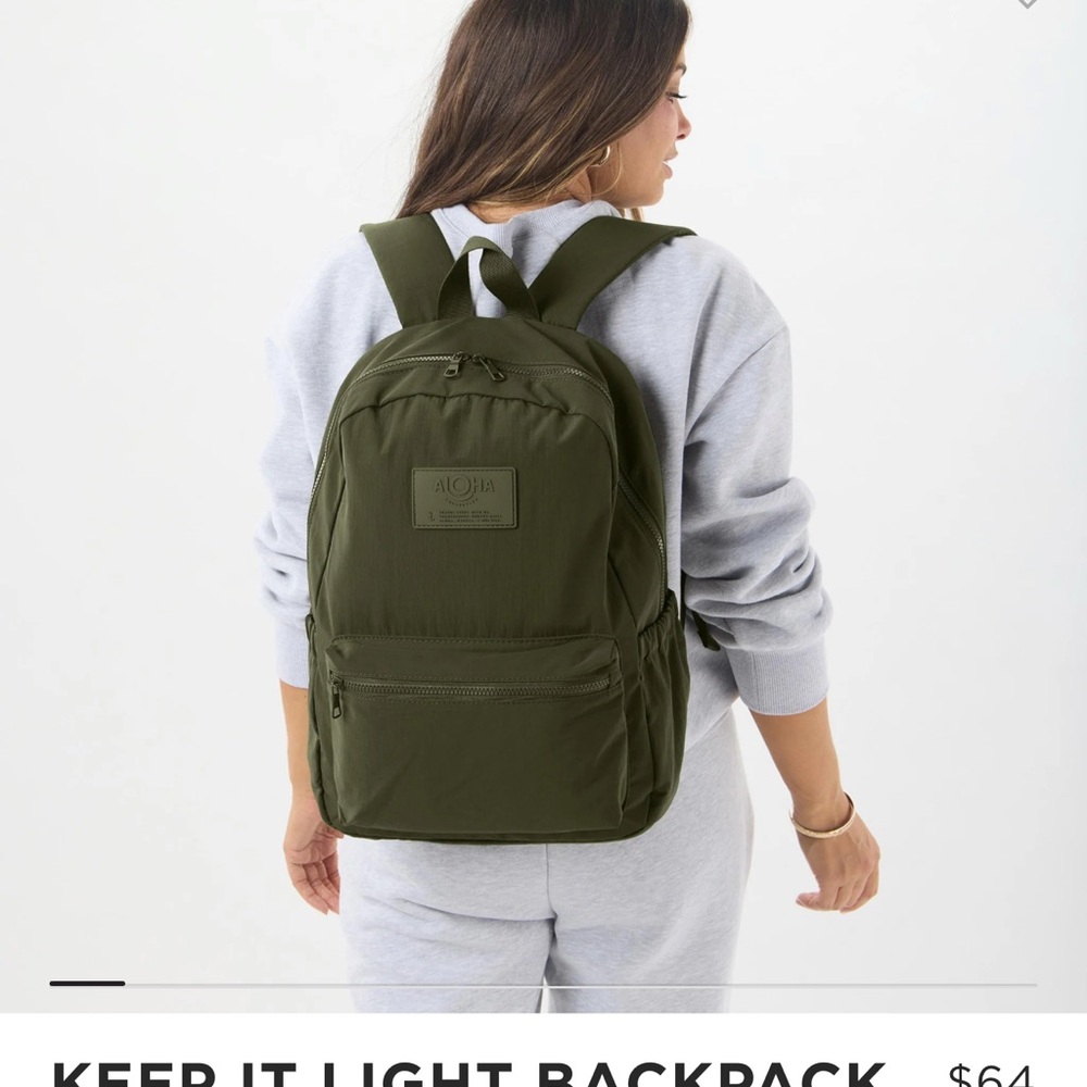 NWOT Aloha Collection Backpack- Olive green
